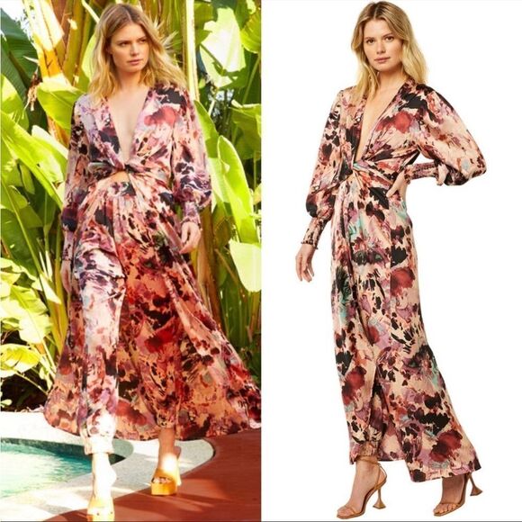 Misa Los Angeles Veronika Watercolor Floral Long Top No Pants Included Boho - Picture 1 of 15